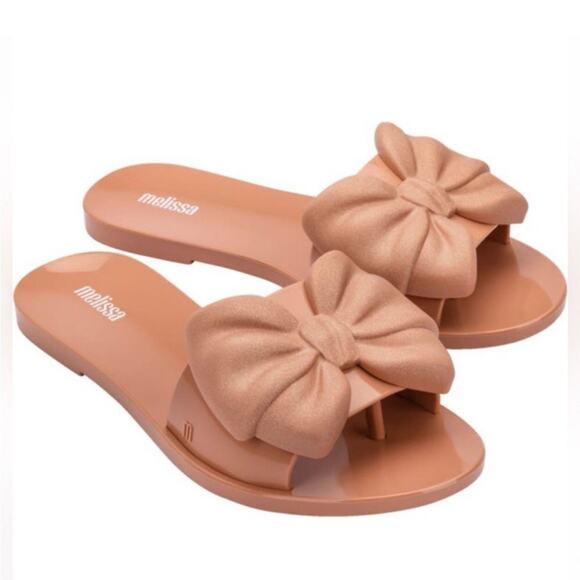 Melissa Shoes - Melissa Babe Bow Slide Coquette Jelly Beige Sandals Women’s Size 8
